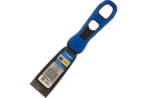 Шпатель нержавеющий, х-образное профилированное полотно облегченная двухкомпонентная ручка, ЗУБР 40 мм