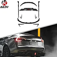 Комплект обвеса на Tesla Model 3 2017-23 дизайн Turbo AERO KIT LED (Карбон)