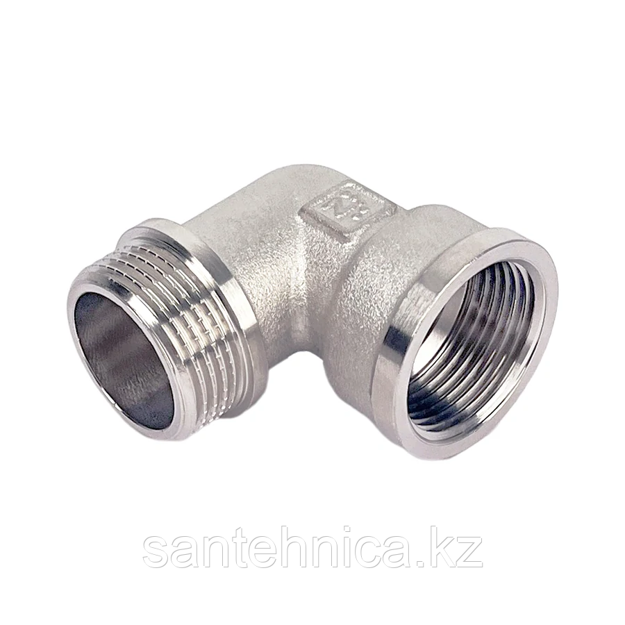 Уголок латунь  Ду 40 (1 1/2") внутр./наруж. Никель (1/15)