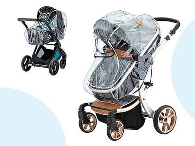 Дождевик универсальный со светоотражателем на коляску и для санок ROXY-KIDS, в сумке