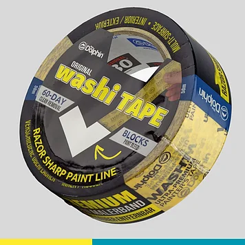 Малярная лента Blue Dolphin Washi Tape на рисовой бумаге, 38мм * 50м, Польша