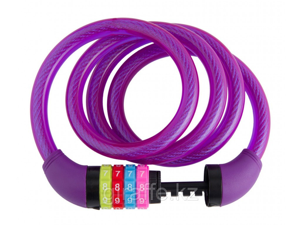 Замок для коляски, самоката, велосипеда кодовый ROXY-KIDS 120 см, цвет фиолетовый