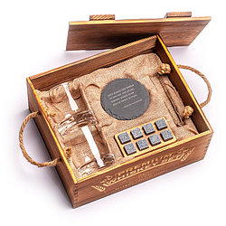 Набор для виски с бокалами и охлаждающими камнями Премиум