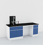 Лабораторные столы с раковиной, полками и шкафом, фото 3