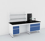 Лабораторные столы рамные с раковиной, полками и шкафом, фото 4