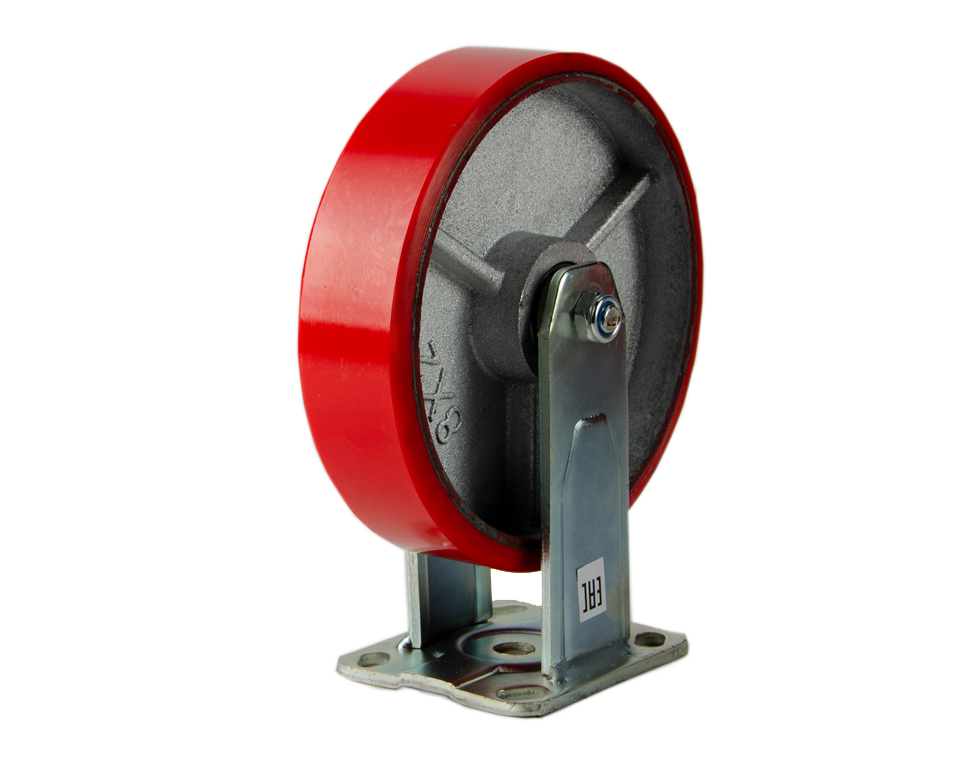 Большегрузное колесо с полиуретановой шинкой С-4107-DUS не поворотное, без тормоза, г/п 600кг