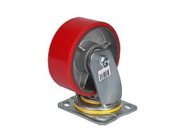 Большегрузное колесо с полиуретановой шинкой С-4102-DUS поворотное, без тормоза, г/п 350 кг