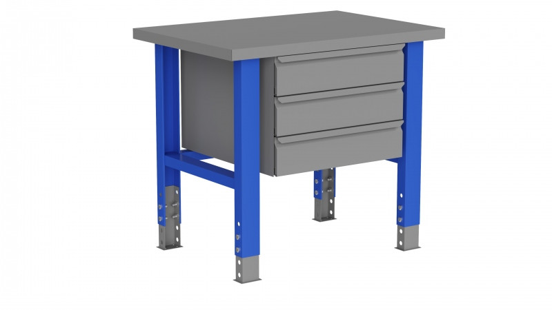 Стол металлический промышленны й 1000 мм PROFFI-CMP модуль с 3 ящиками (На складе в Новосибирске) - фото 1 - id-p121627822