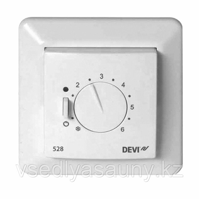 Терморегулятор для теплого пола DEVIreg™ 528 (Jussi) с датчиком пола, 10А