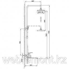 Душевая стойка Frap F2471-6 с изливом и ручной лейкой Черный, фото 3