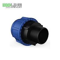 Муфта компрессионная наруж.резьба 25*1/2 PN 16 ПЭ/Fitsa (30/360)