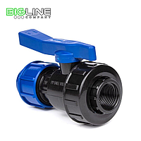 Кран шаровой компрессионный вн.резьба PN16 d 32*1 для ПЭ труб, Fitsa (4)