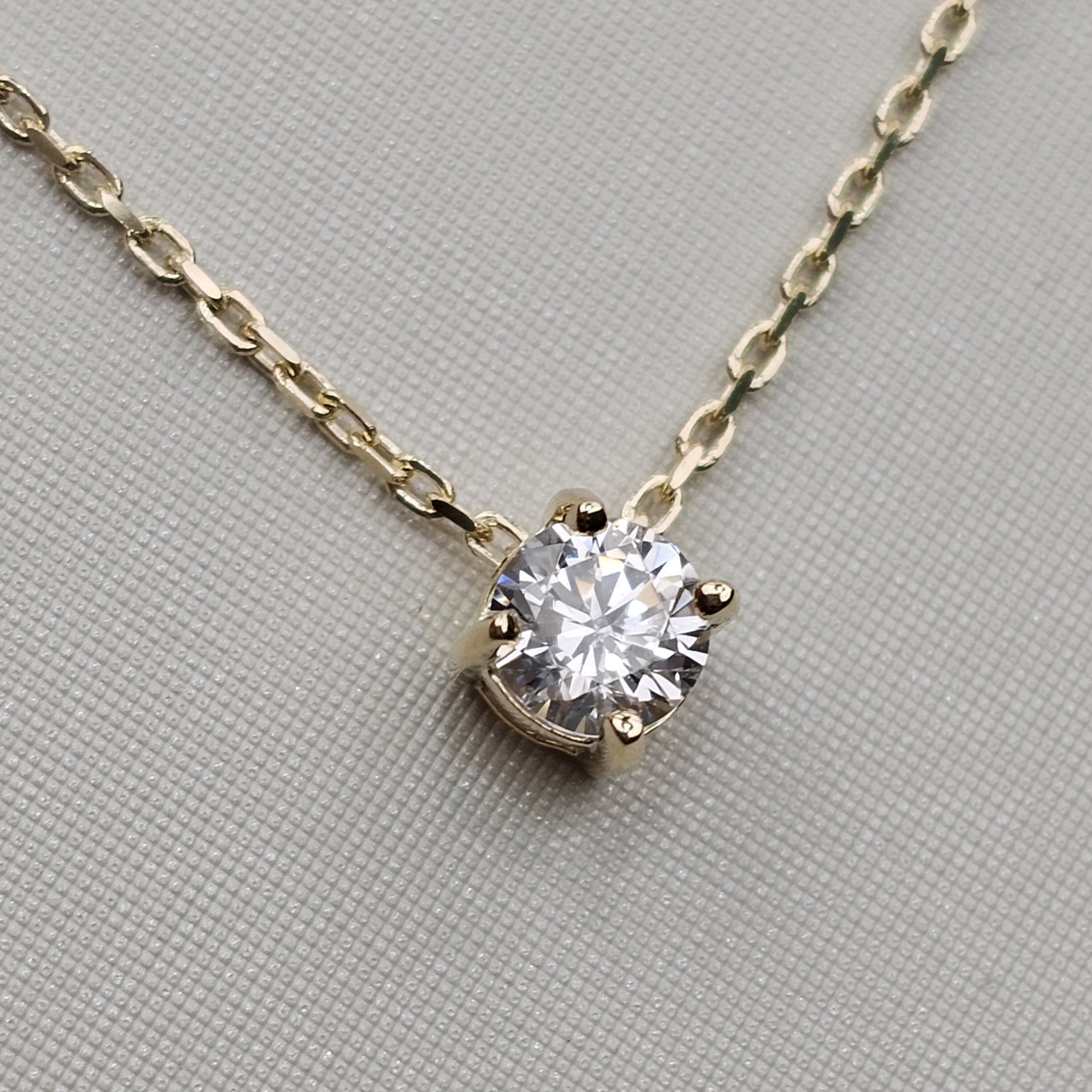 Золотое ж/з 585 проба бриллиант 0,30ct VVS1/F EX-cut 45 см, 1,95гр, фото 1