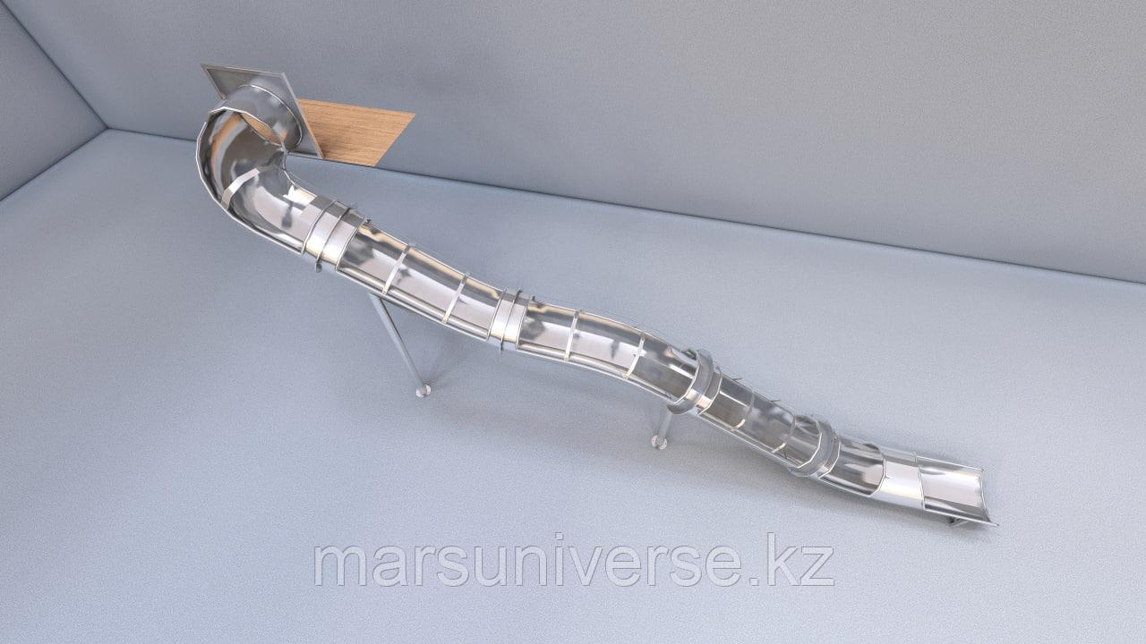 Горка из нержавеющей стали с прозрачными вставками