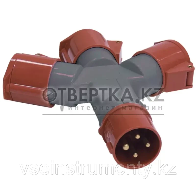 Адаптер трехлучевой IEK ССИ-1013-214 16А-6ч 380В 3P+PE IP44 PAS32-016-4, фото 1