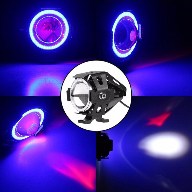 Фара линза ангельские глазки дополнительная для мотоциклов мопедов LED