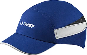 Каскетка защитная, цвет - синий, ударопрочный корпус, козырёк 55мм, размер от 54 до 59см, ЗУБР БИНОМ