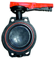 Затвор дисковый поворотный d90 DN80 PN10 PVC-U/FPM межфланцевый