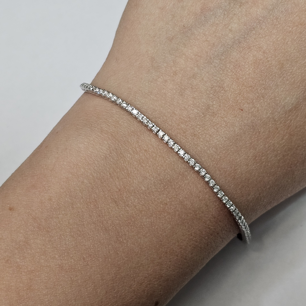 Золотой браслет с lab бриллиантами 0.52Ct VVS2/F 585 проба, размер 18