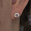 Золотые серьги с lab бриллиантами 2.02Ct VVS2/F 0.02Ct VS2/F EX, фото 3