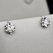 Золотые серьги с lab бриллиантами 2.02Ct VVS2/F 0.02Ct VS2/F EX, фото 6
