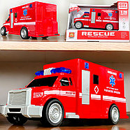 Помятая упаковка!!! Wy670B Скорая помощь (красная) с звуком Rescue City Service 23*16см, фото 3