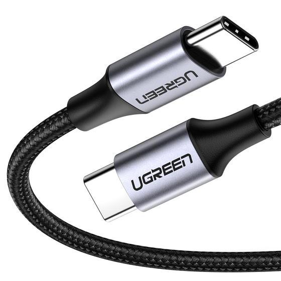 ugreen Кабель UGREEN US261 USB 2.0 C M/M Round Cable Nickel Plating Aluminum Shell 1m (Gray Black)