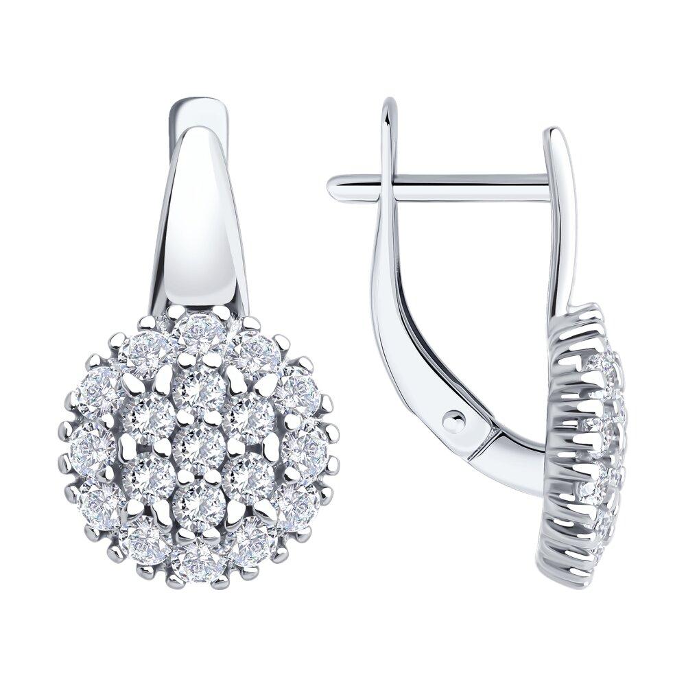 Серьги из серебра с фианитами SOKOLOV 94027120 вставка, фото 1