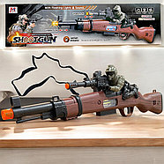 8695 Винтовка Shoot gun с солдатом на батар, 49*13см, фото 2