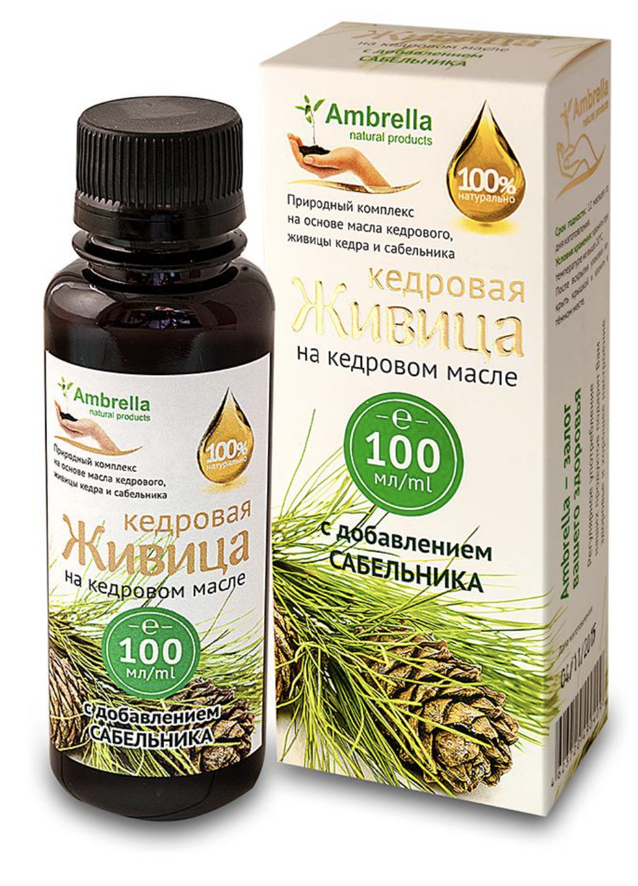 Живица кедровая (30%) на кедровом масле с сабельником, 100 мл