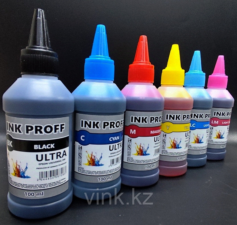 Универсальные чернила Epson, InkProff Ultra, 100 мл. набор из 6 штук ...