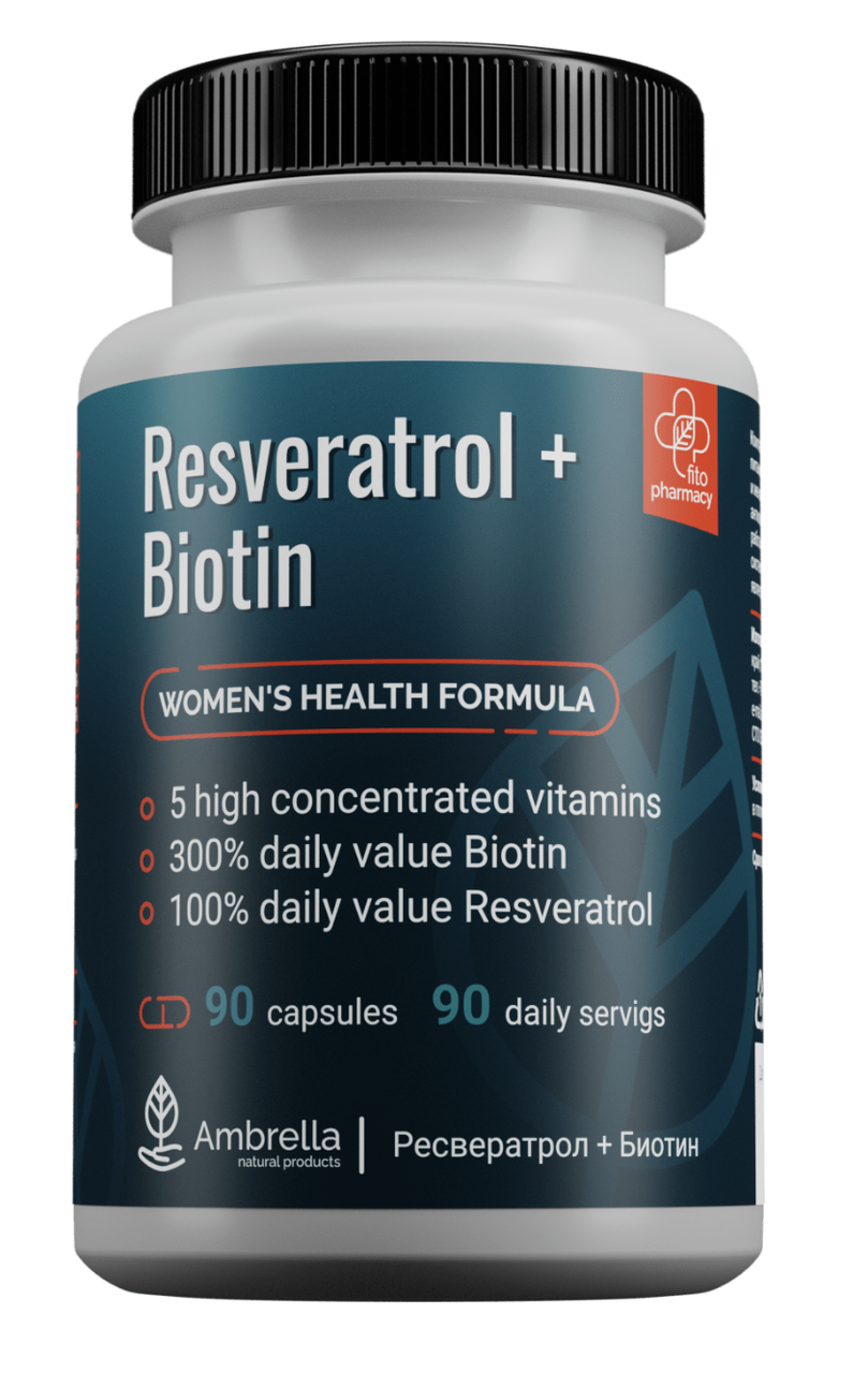 Resveratrol+ Biotin Комплекс для женского гормонального фона, 90 капсул