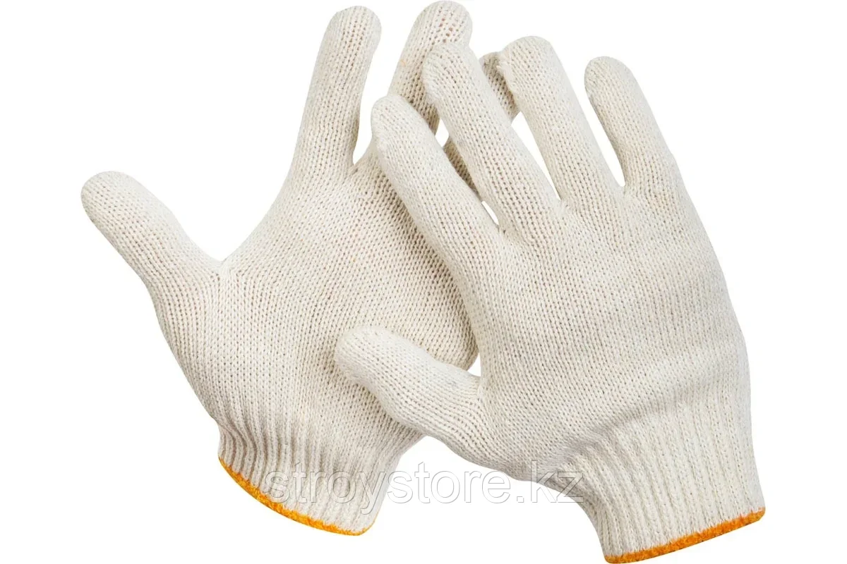 Перчатки трикотажные, для тяжелых работ, без покрытия, х/б 7 класс, размер L-XL, STAYER STANDARD