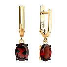 Серьги из золочёного серебра с гранатами SOKOLOV 92023167  вставка, фото 2