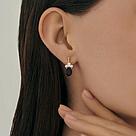 Серьги из золочёного серебра с гранатами и фианитами SOKOLOV 92023186  вставка, фото 3
