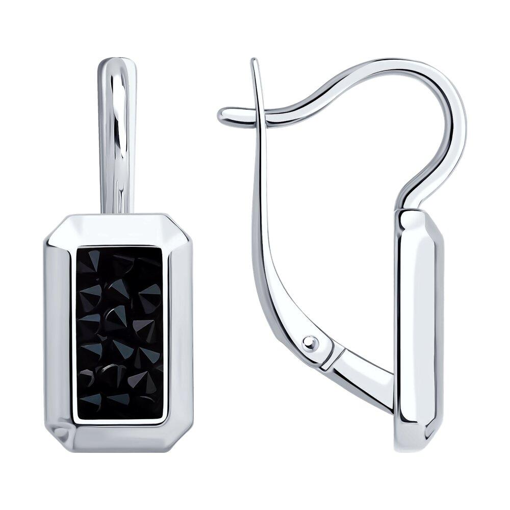 Серьги из серебра с кристальной тканью Diamant 94-120-02351-1  вставка   коллекц. SOKOLOV эксклюзивно для, фото 1