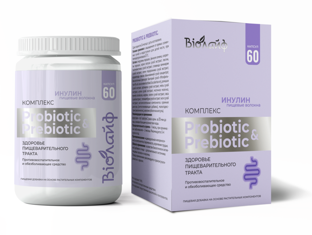 Probiotic & Prebiotic,Комплекс Здоровье пищеварительного тракта, 60 кап