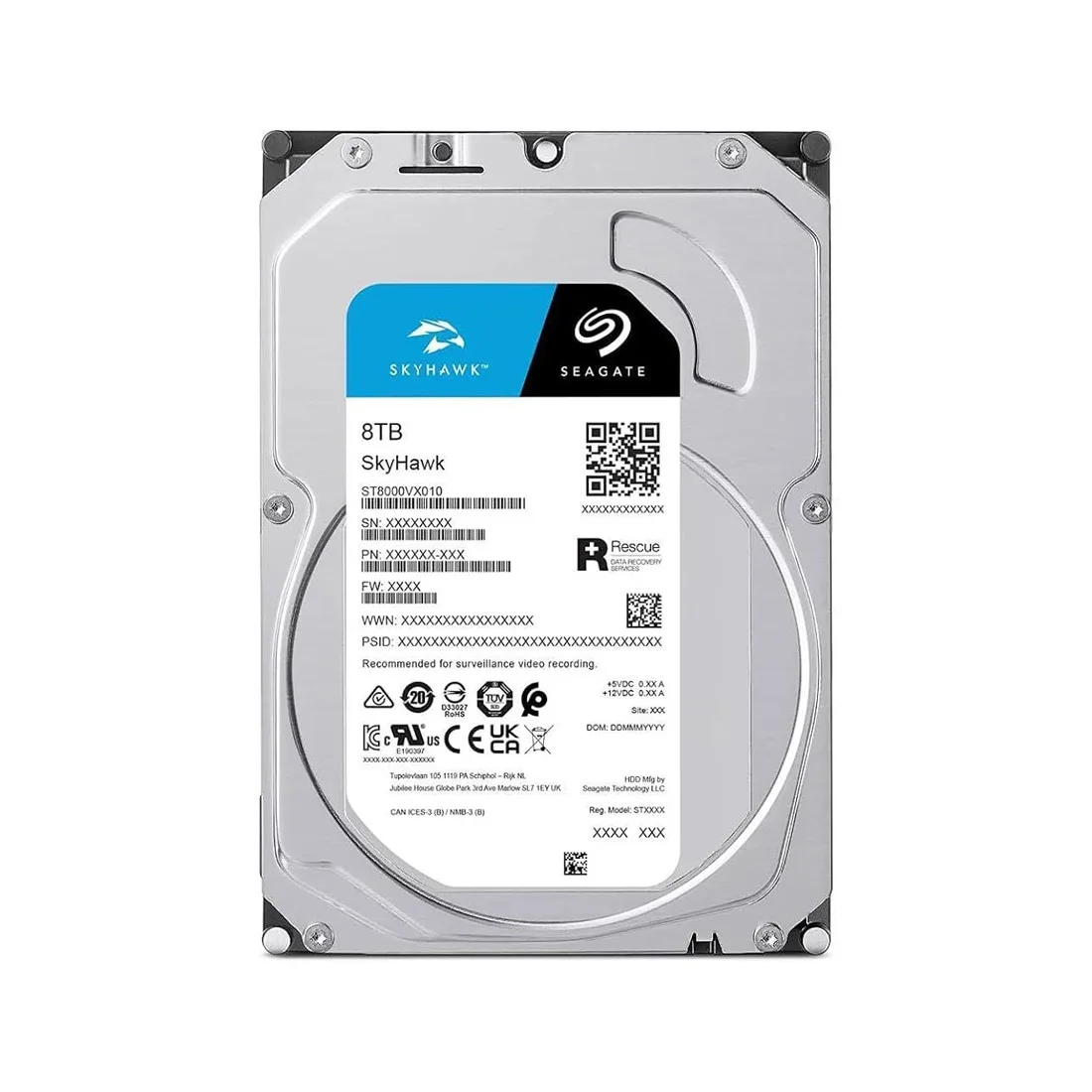 Seagate ST8000VX010 Жесткий диск для видеонаблюдения 8Tb SkyHawk SATA 6Gb/s, 3.5", 256MB, 7200 RPM