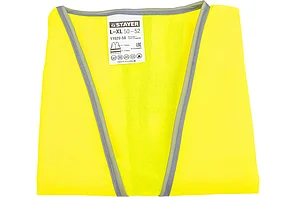 Жилет сигнальный, р.50-52, желтый, STAYER