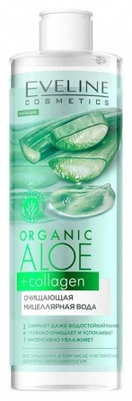 Eveline Cosmetics Organic Aloe + Collagen мицеллярная вода 400 мл