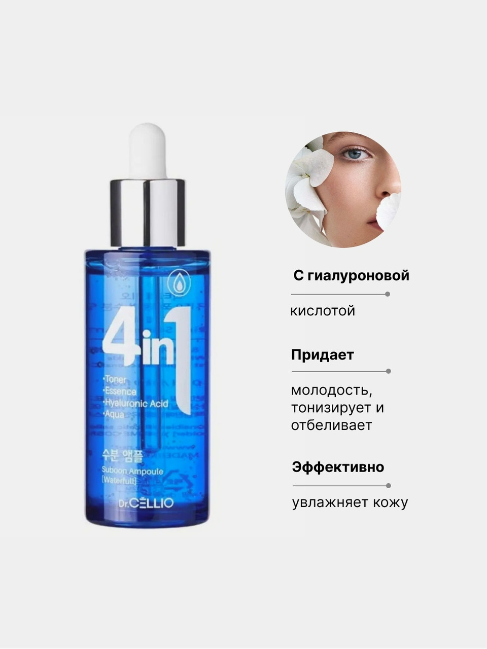 Dr.Cellio сыворотка 4 In 1 Suboon Ampoule Aqua для лица 50 мл