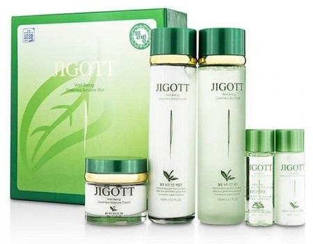 Jigott Well Being Green Tea Skin Care 3 Set набор уходовой косметики для женщин, фото 1
