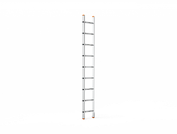 Приставная алюминиевая лестница односекционная, 9 ступеней, 2500 мм