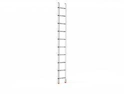 Приставная алюминиевая лестница односекционная, 10 ступеней, 2760 мм