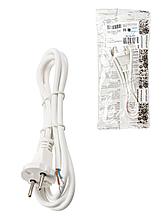 Шнур сетевой с вилкой ПВСмб 2x0,75мм2 1,5м б/з белый (SQ1305-0571) Шнур сетевой с вилкой