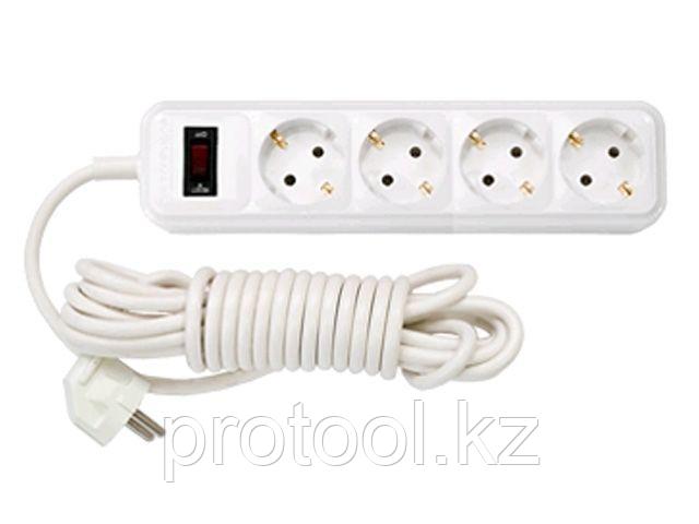 Удлинитель бытовой 3,5м (4 роз., 2.5кВт, с/з, ПВС 3х0,75) Bylectrica (со встроенным ограничителем тока) - фото 1 - id-p121846749