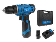 Аккум. дрель-шуруповерт BULL SR 1202 в чем. (12.0 В, 2 акк., 2.0 А/ч Li-Ion, 2 скор., 25 Нм, шурупы до 6 мм)