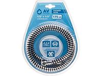 Шланг душевой, PVC, 1/2" г-г 175 см, хром-черн., AV Engineering (Гайка лаутнь (anti-twist), 10 бар) (AV