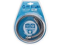Шланг душевой, PVC, 1/2" г-г 150 см, хром-черн., AV Engineering (Гайка латунь, 10 бар) (AV Engineering)