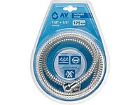 Шланг душевой, PVC, 1/2" г-г 175 см, хром, AV Engineering (Гайка латунь (anti-twist), 10 бар) (AV Engineering)